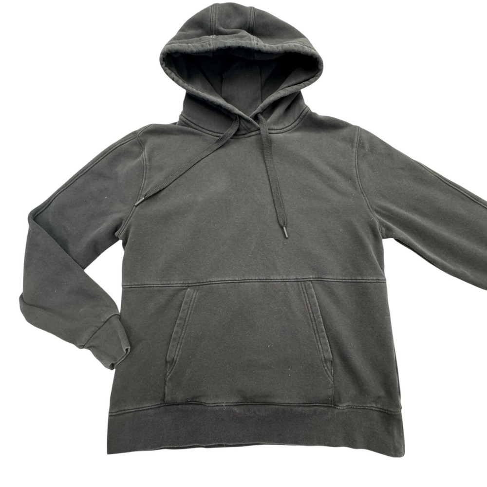 Athleta Hoodie Womens Petite Small Black Fleece Lined Raglan Sleeve Drawstring